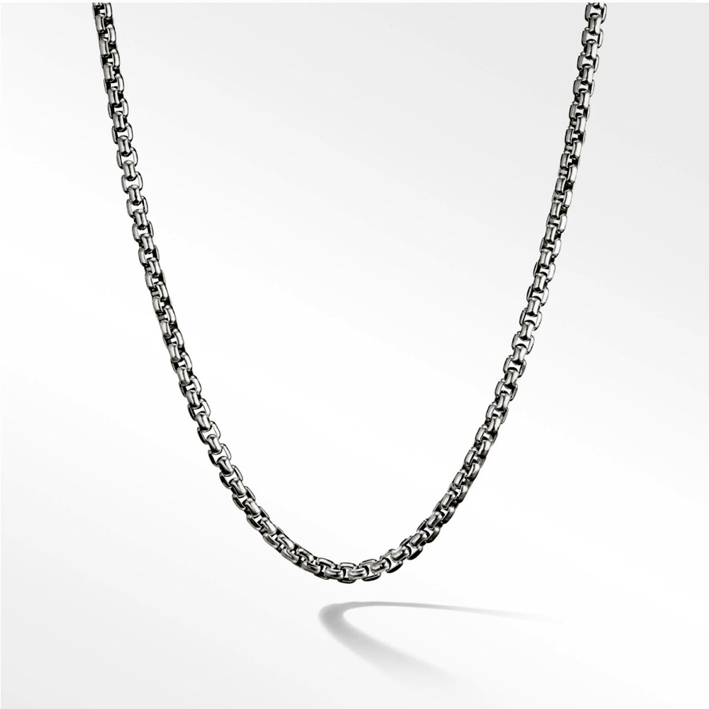 BOX CHAIN NECKLACE IN STERLING SILVER, 4.8MM